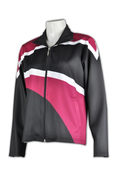 CH212 Online Order Cheerleading Jacket Fashion Design Contrast Color Zip Cheerleading Uniform Cheerleading Uniform Supplier 45 degree